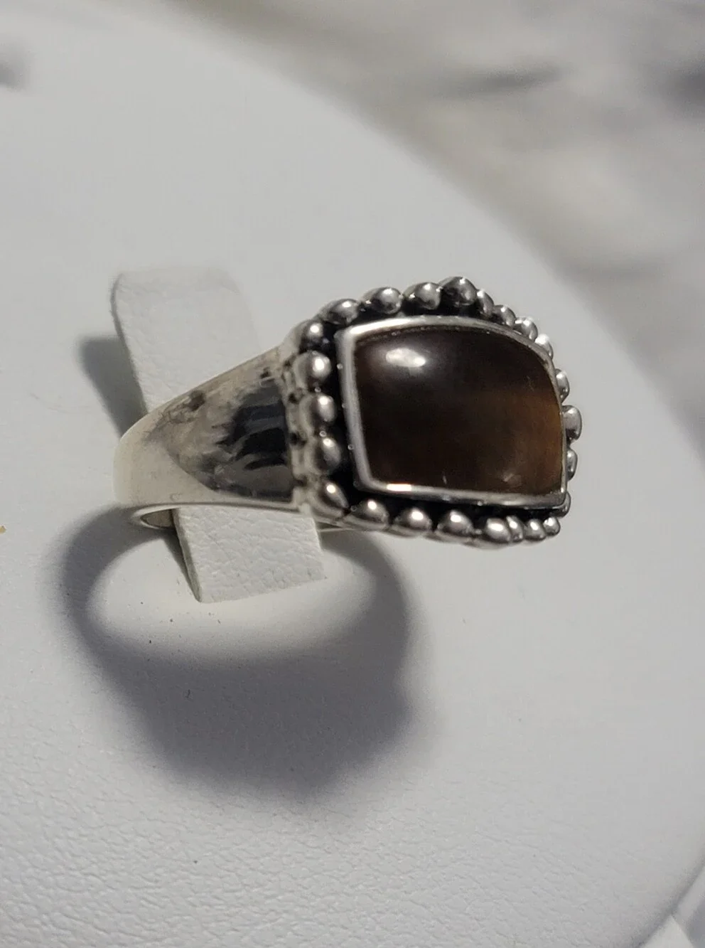 East West Tiger's Eye Sterling Silver Ring Size 7